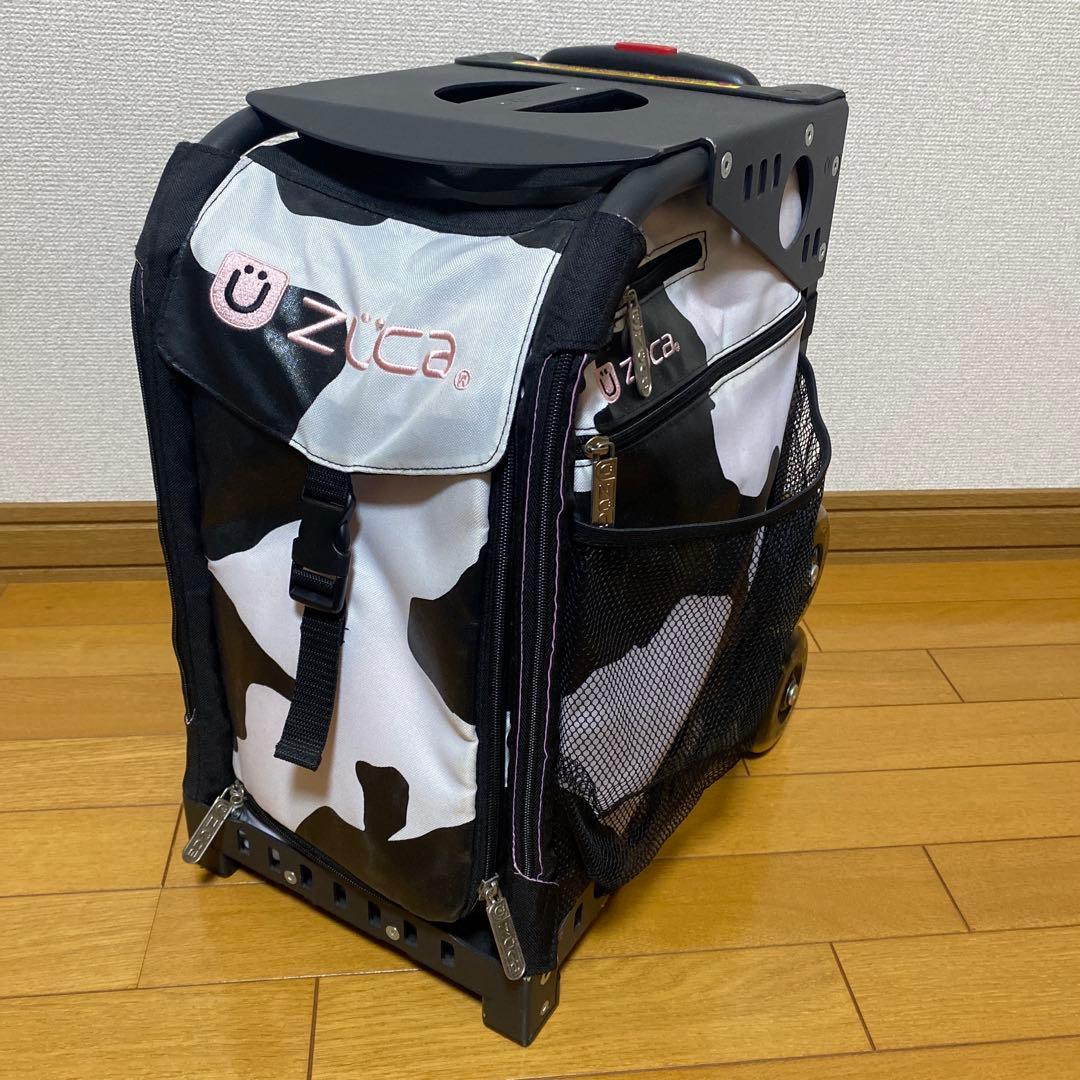 ハイエ　　ZÜCA キャリーカート 黒・白 牛柄　ビジネスバックセット