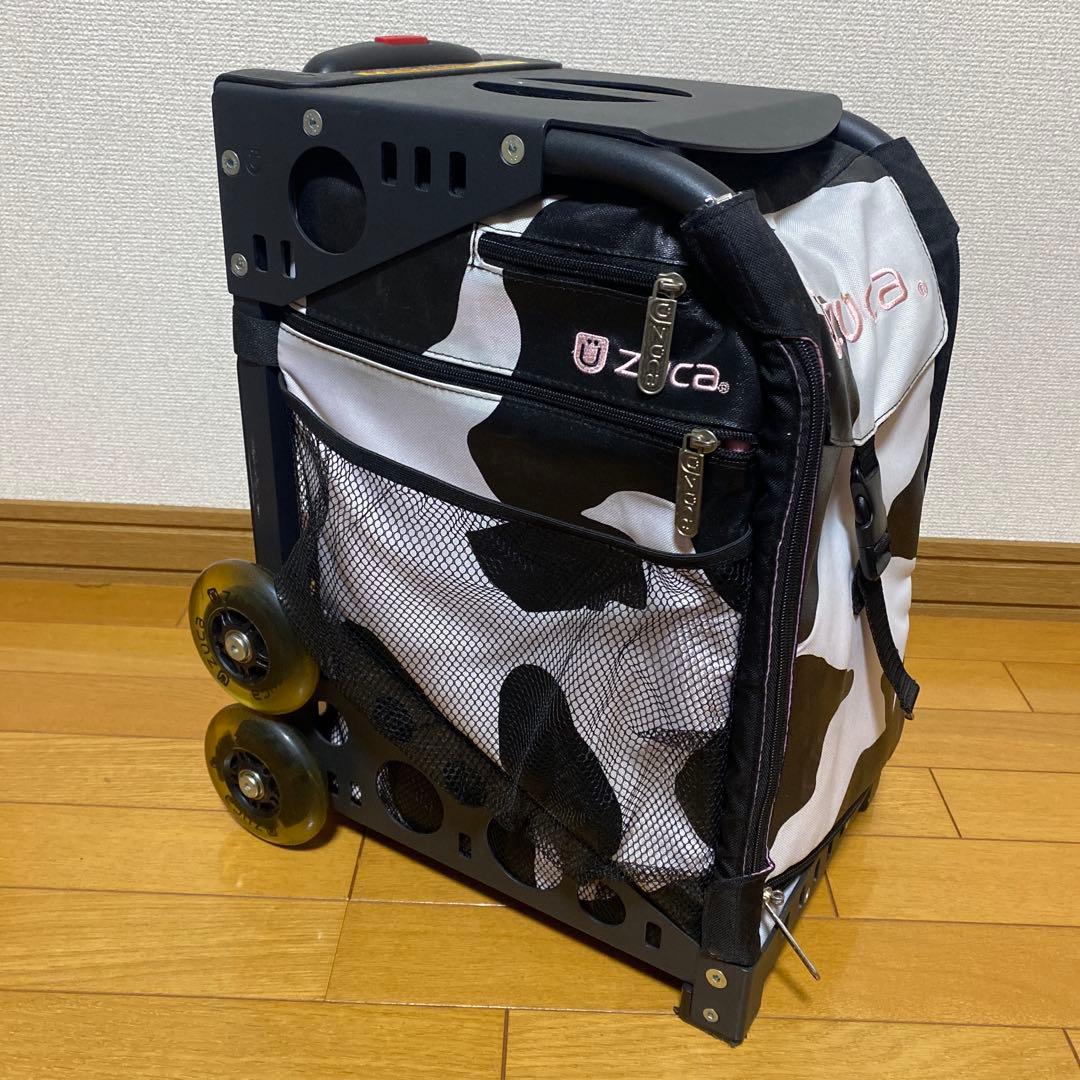 ハイエ　　ZÜCA キャリーカート 黒・白 牛柄　ビジネスバックセット