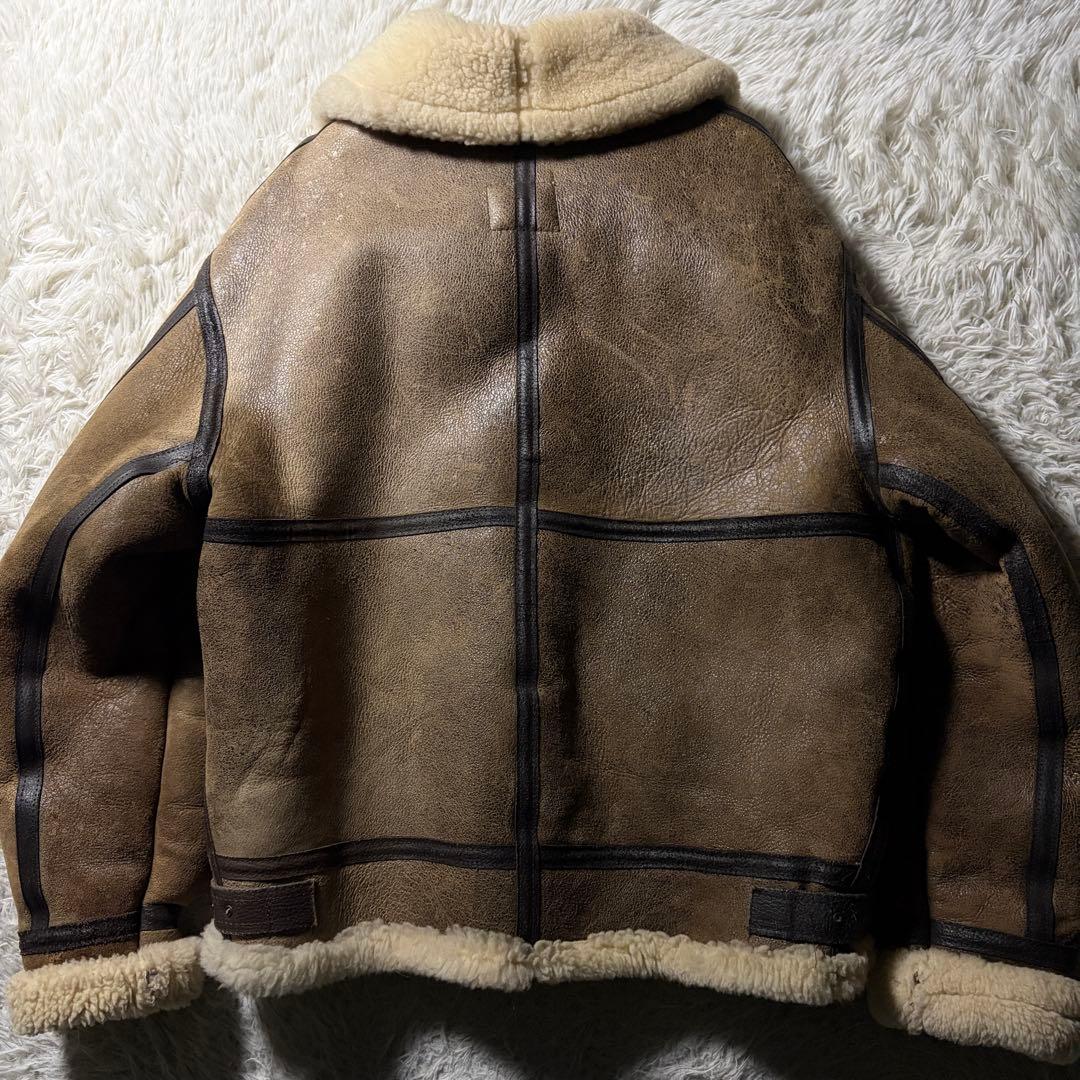【米国製】AVIREXフライトジャケットB-3 ムートン　羊革　ブラウン　38