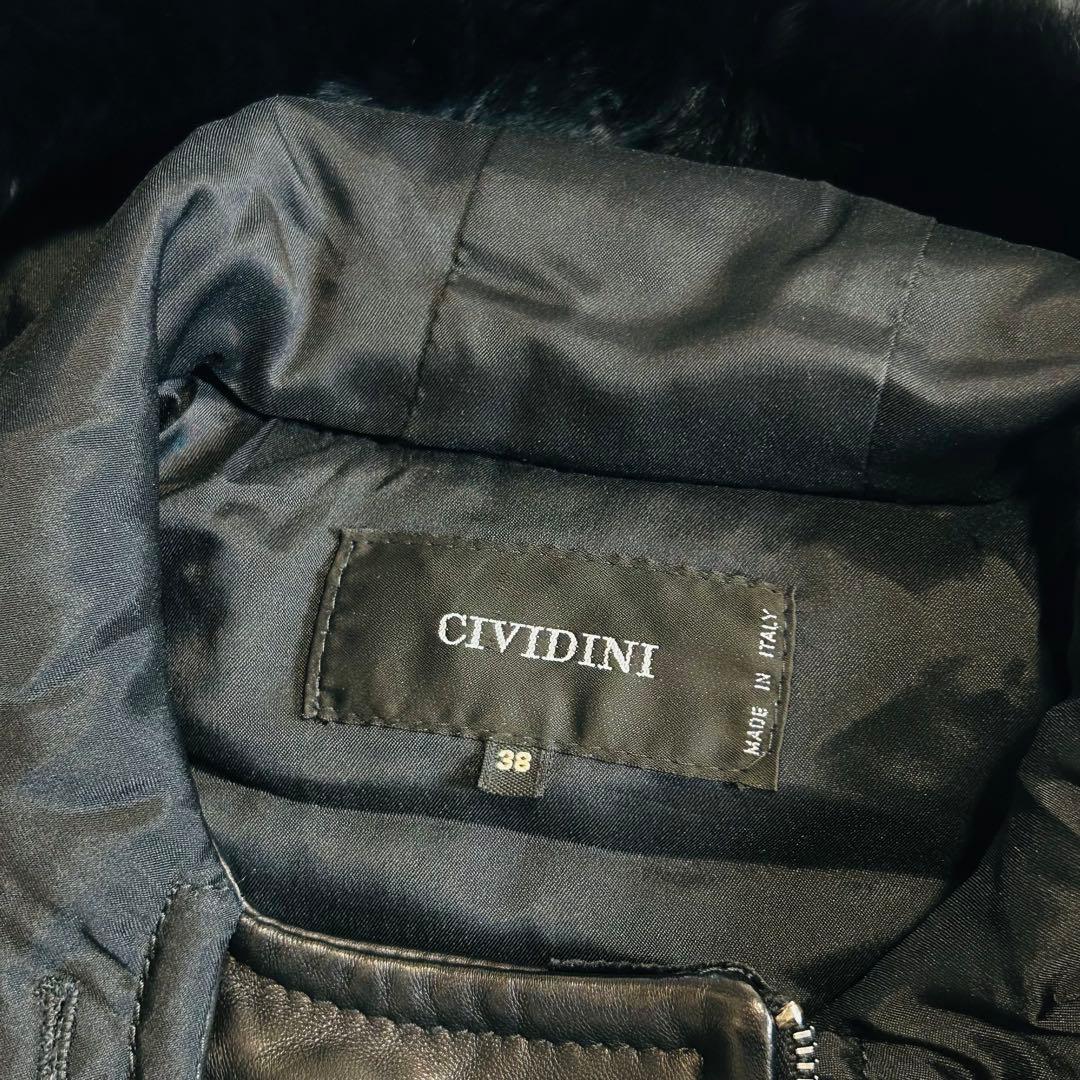 【チヴィディーニ CIVIDINI】イタリア製ラムレザージャケット　黒　 38