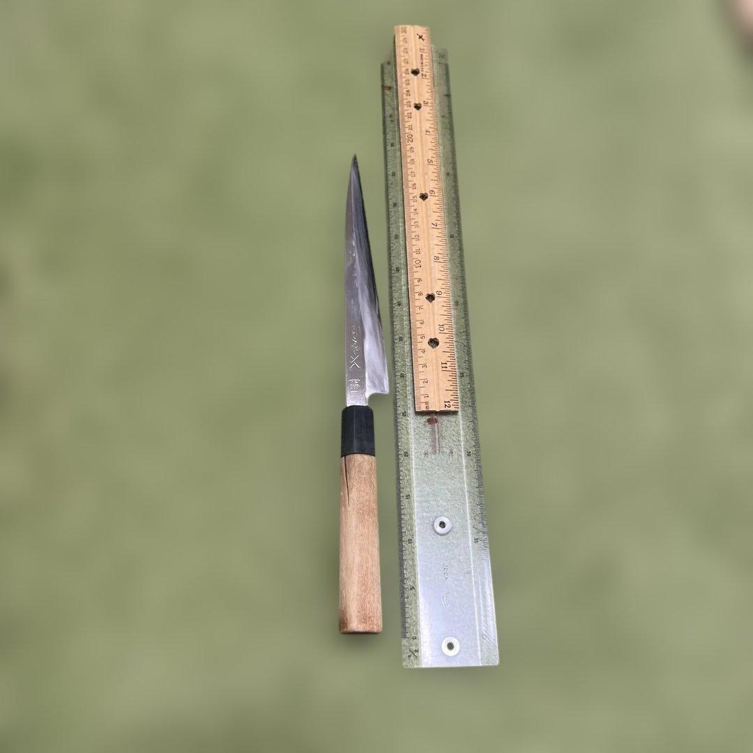 ステンレス 柳刃包丁 19.5cm 木製ハンドル 全長32.5cm