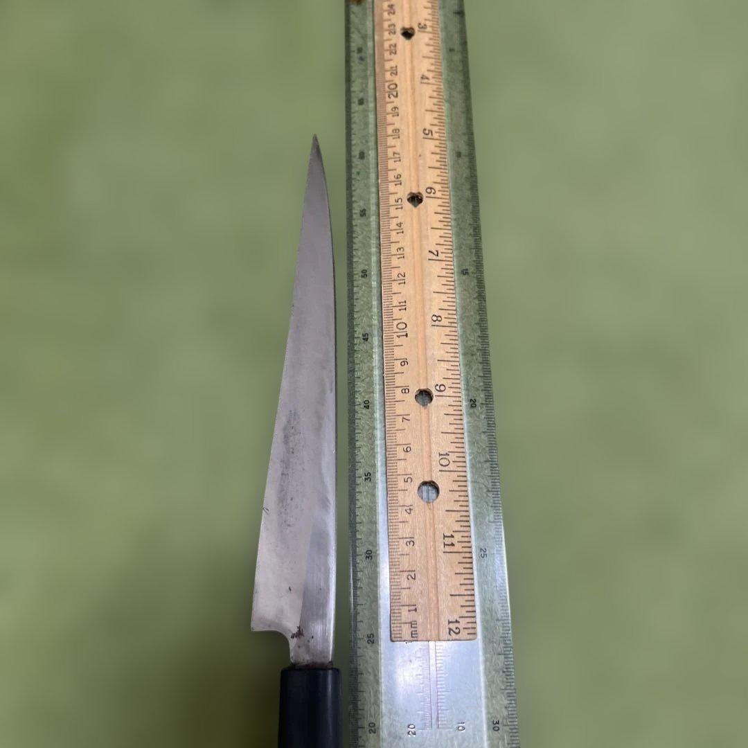 ステンレス 柳刃包丁 19.5cm 木製ハンドル 全長32.5cm