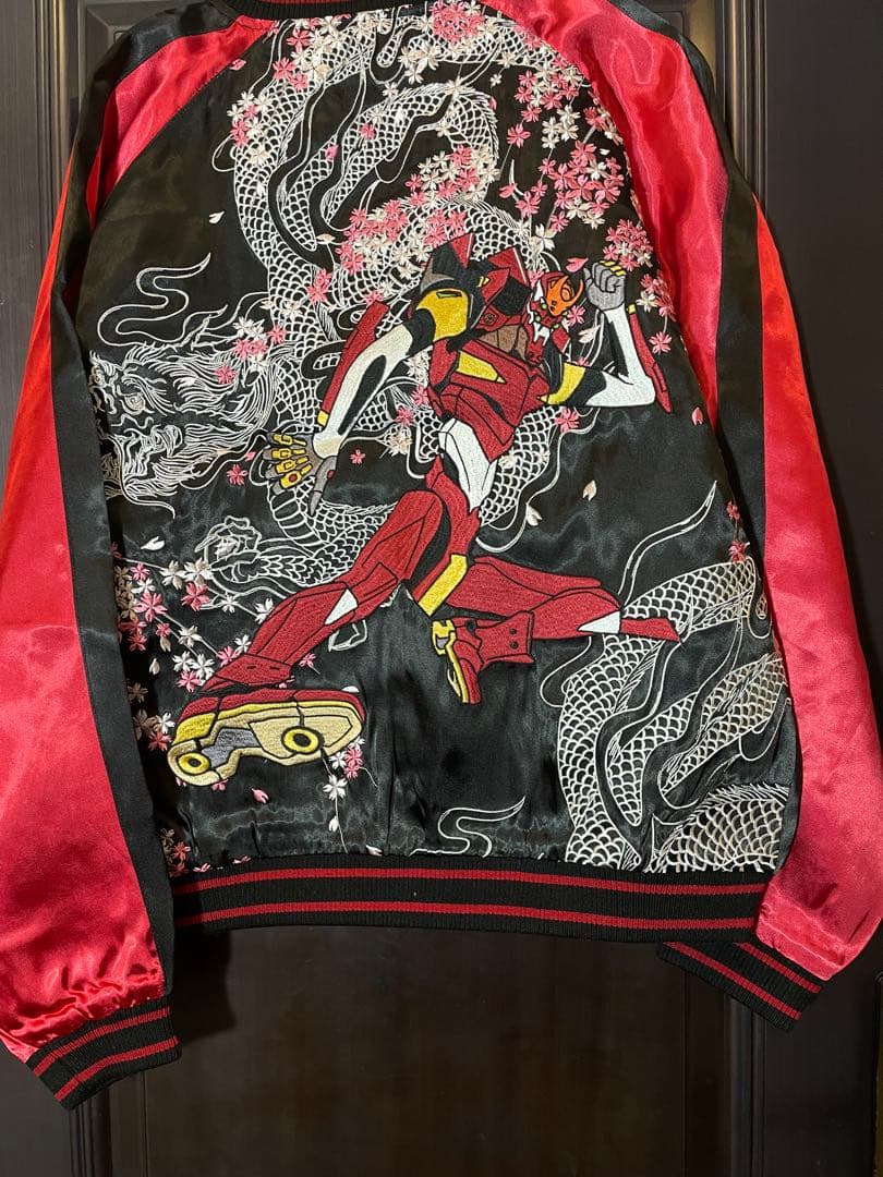 エヴァンゲリオン×錦 にしき コラボスカジャン 513351 桜龍2号機 和柄