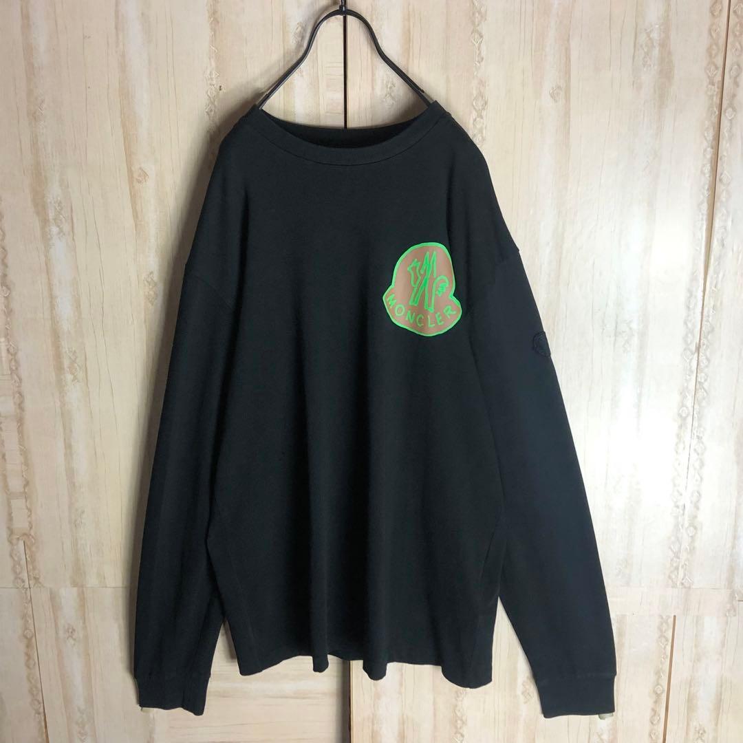 MONCLER モンクレール ロングtシャツ ビックロゴ 肩パッチ刺繍付き