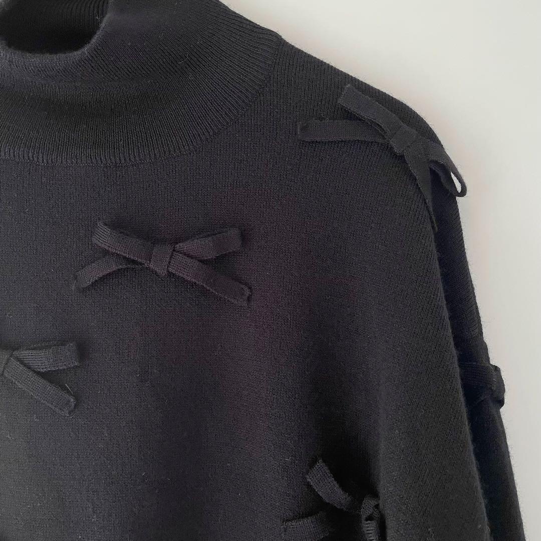 ツルバイマリコオイカワ Cupid ブラック 黒 リボン ニット TSURU