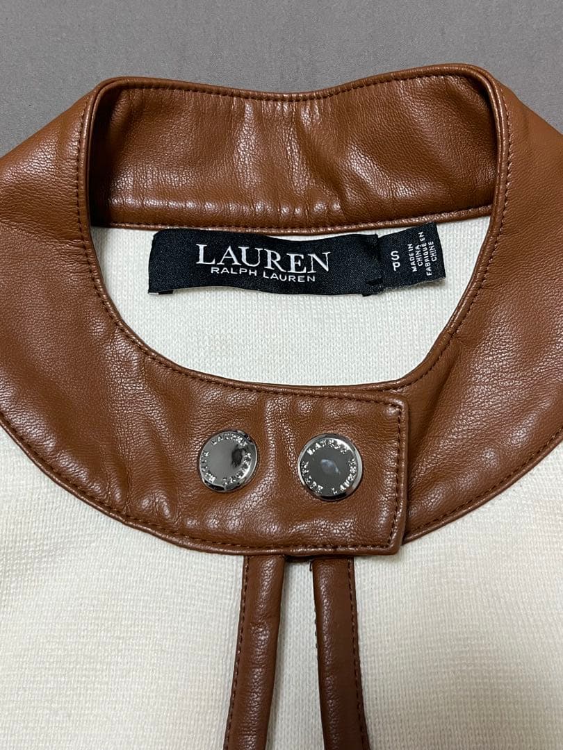 LAUREN RALPH LAUREN レザーニットファスナージャケット