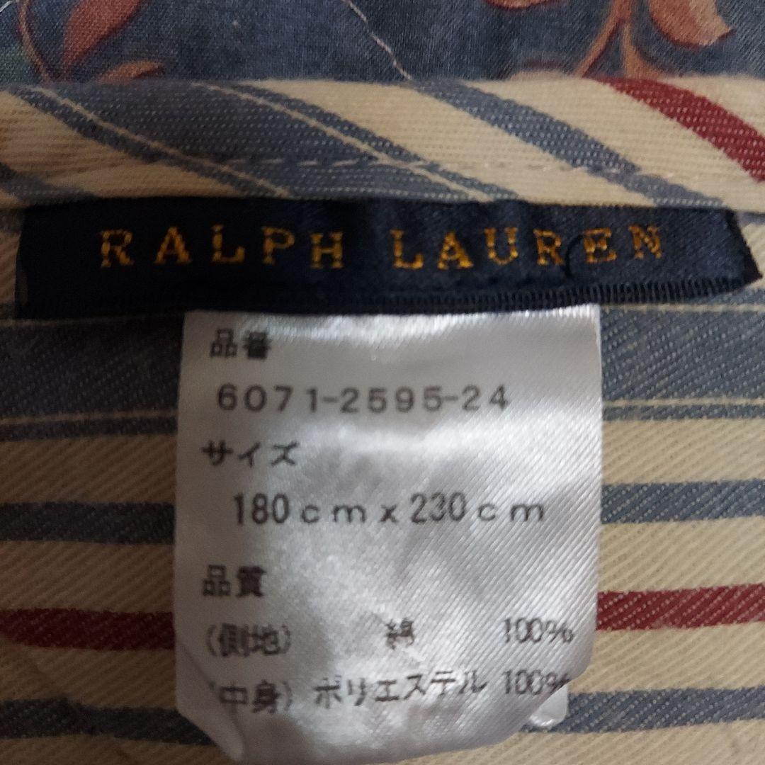 Ralph Lauren 花柄/ストライプ ベッドカバー&ピローケース(2点)