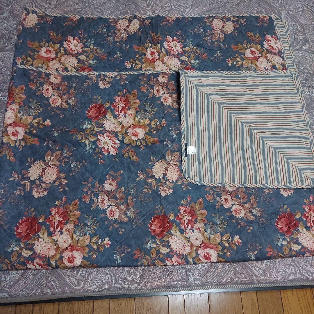 Ralph Lauren 花柄/ストライプ ベッドカバー&ピローケース(2点)