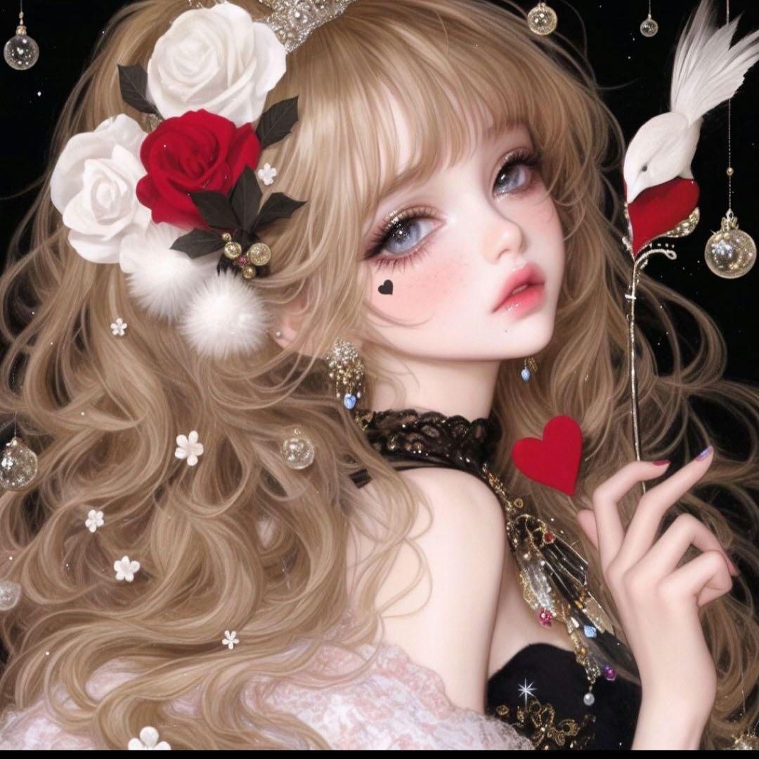 美しい女性パネル生地　ハンドメイド