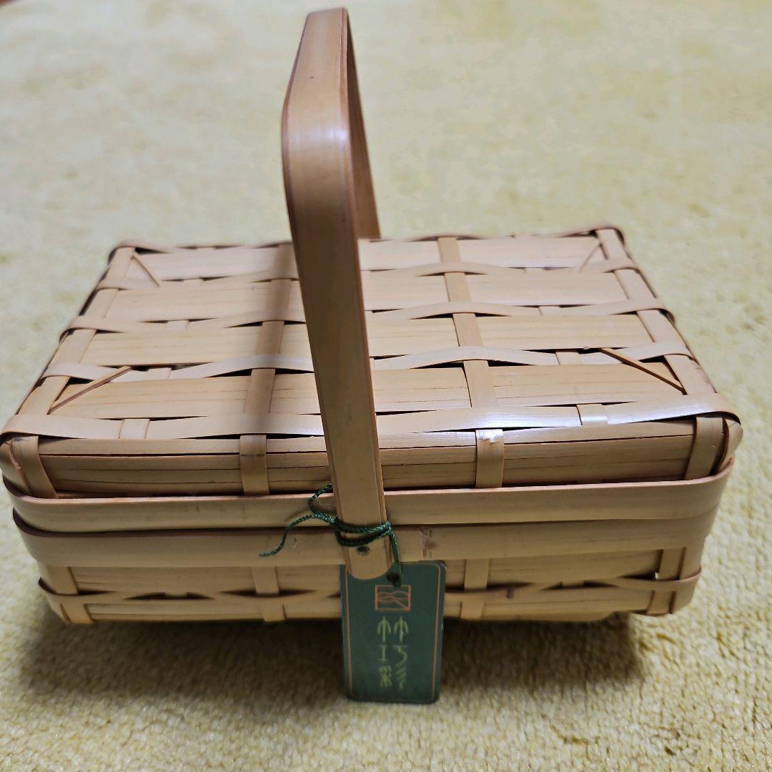 【新品】竹巧彩　お弁当箱　おむすび箱　長方形　豆腐カゴ　小物入れ