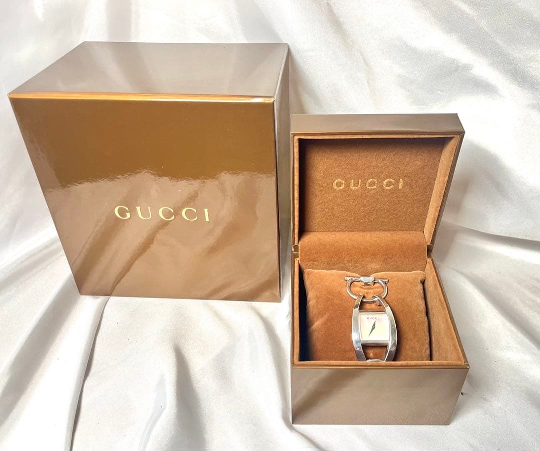 GUCCI グッチ キオド123.5 SV925 電池交換済 時計シェル文字盤