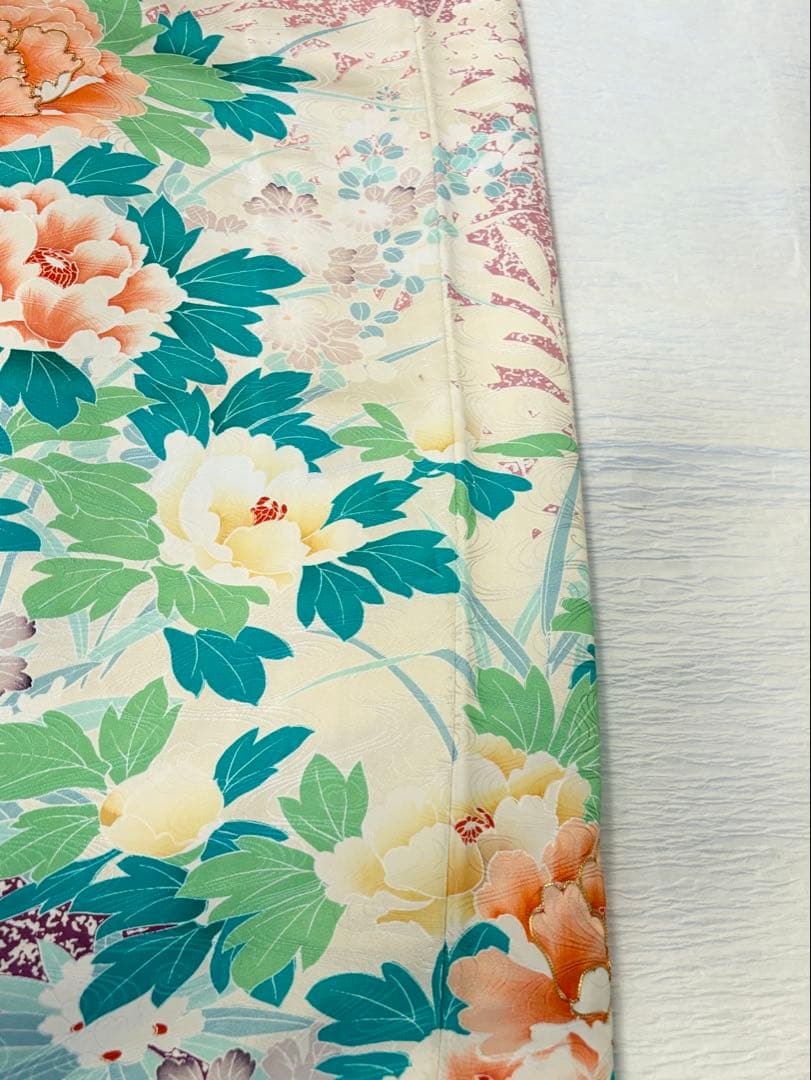 振袖セット 白 紫 緑 花柄 sMH2503201