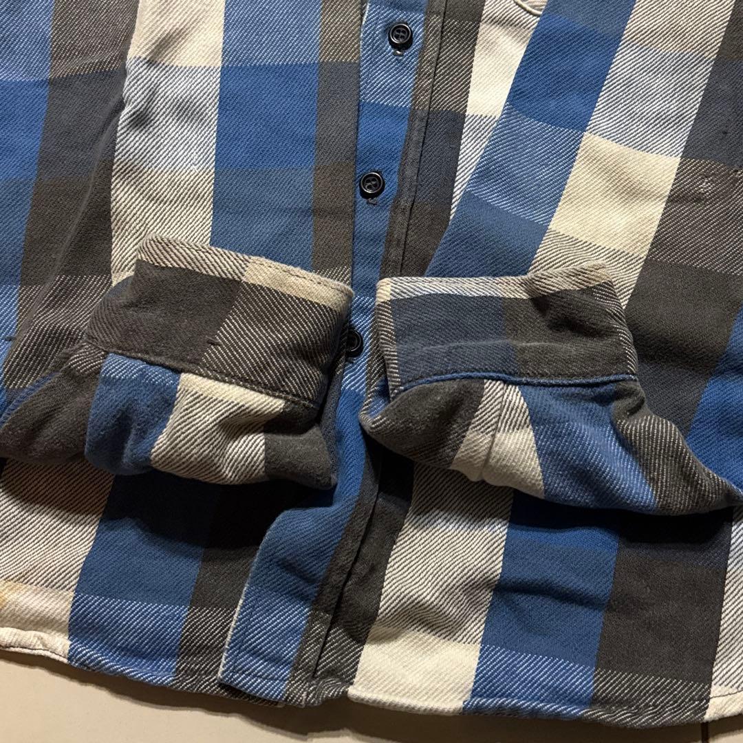 雰囲気◎ 70's〜80's FIVE BROTHER フランネル 青黒白