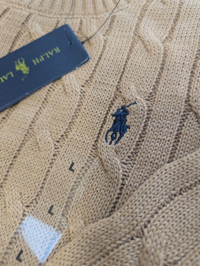 Polo Ralph Lauren ケーブル デザインコットンニットセーター　L