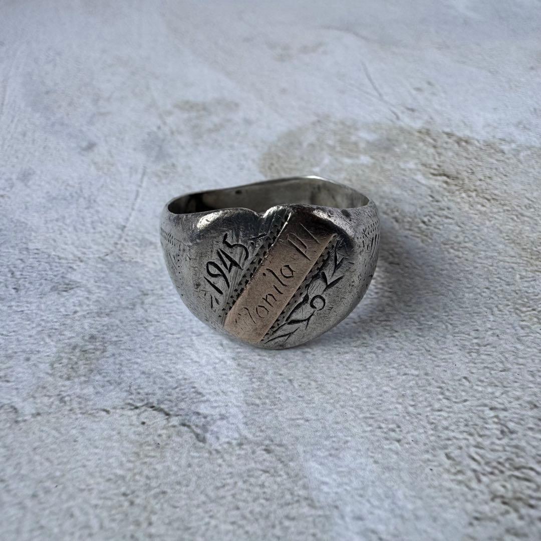 ヴィンテージ US ARMY マニラリング シルバー925 19号 USA製