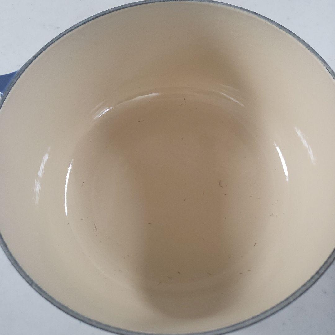 LE CREUSET 両手鍋 青 取扱説明書付き