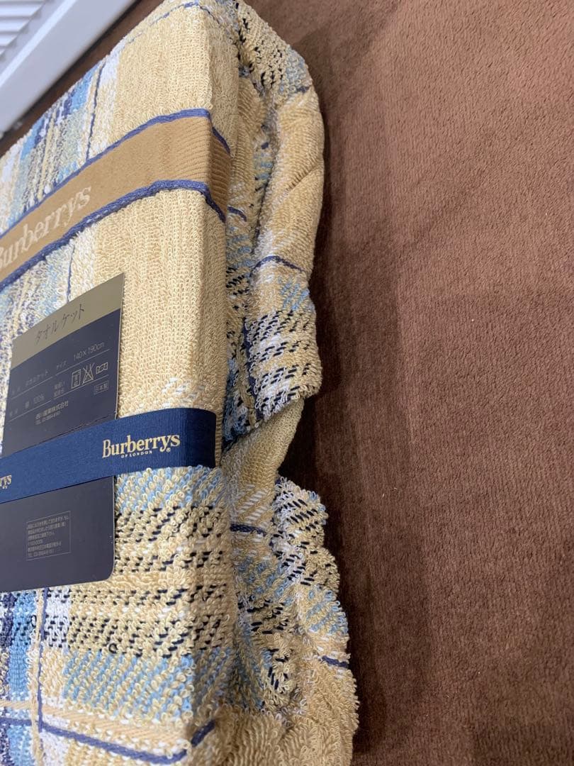 【未使用】 burberry バーバリー タオルケット ノバチェック 綿100%