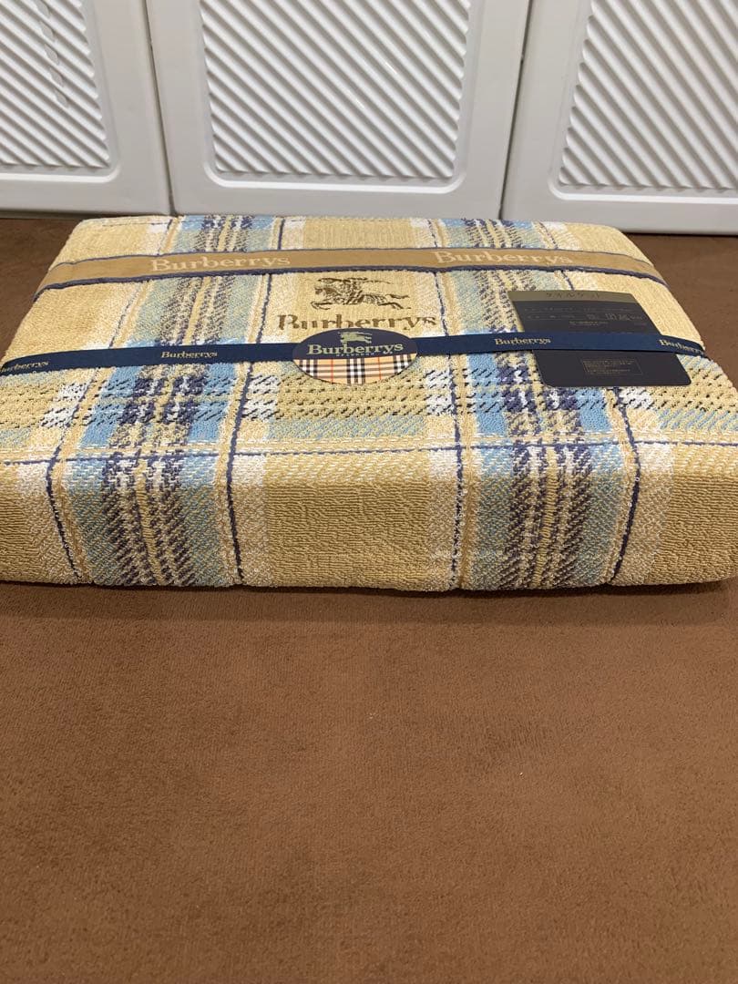 【未使用】 burberry バーバリー タオルケット ノバチェック 綿100%