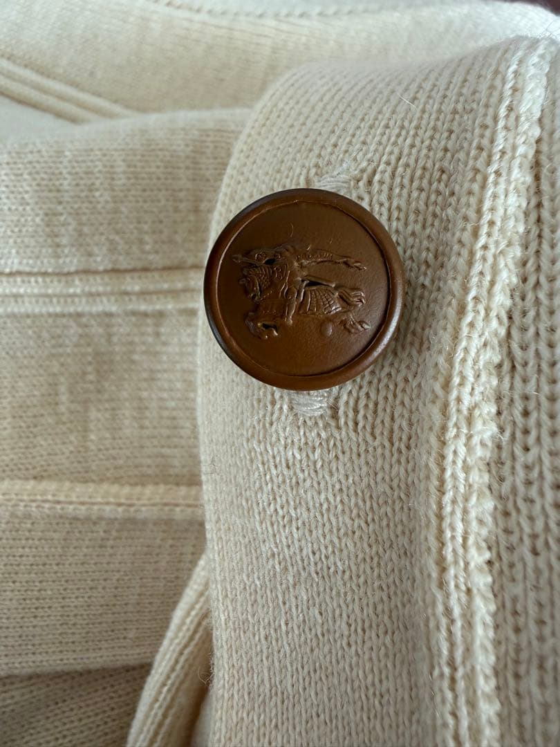 BURBERRY Mサイズ メンズカーディガン アイボリー ヴィンテージ