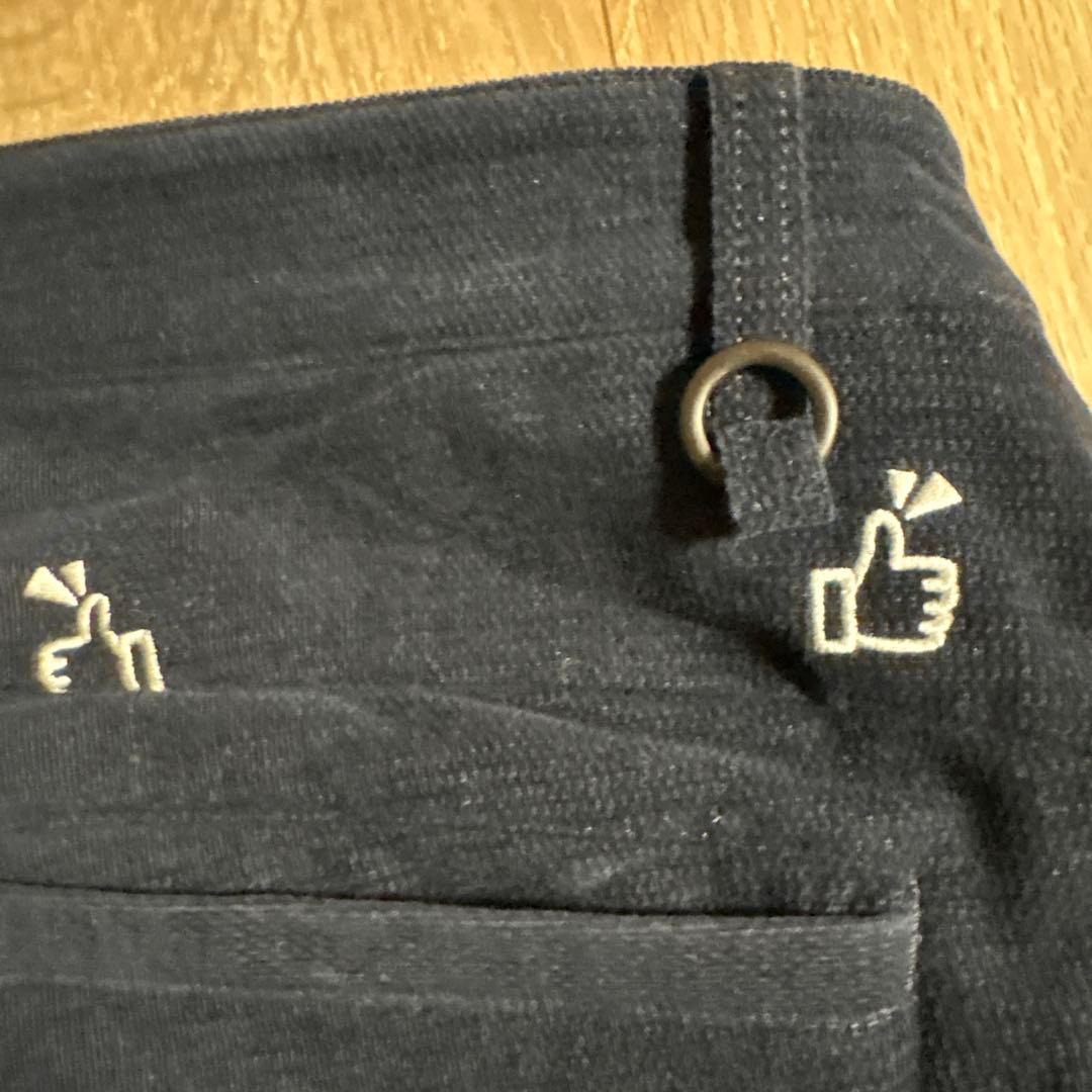 Pearl Gates 黒 サムズアップ刺繍パンツ