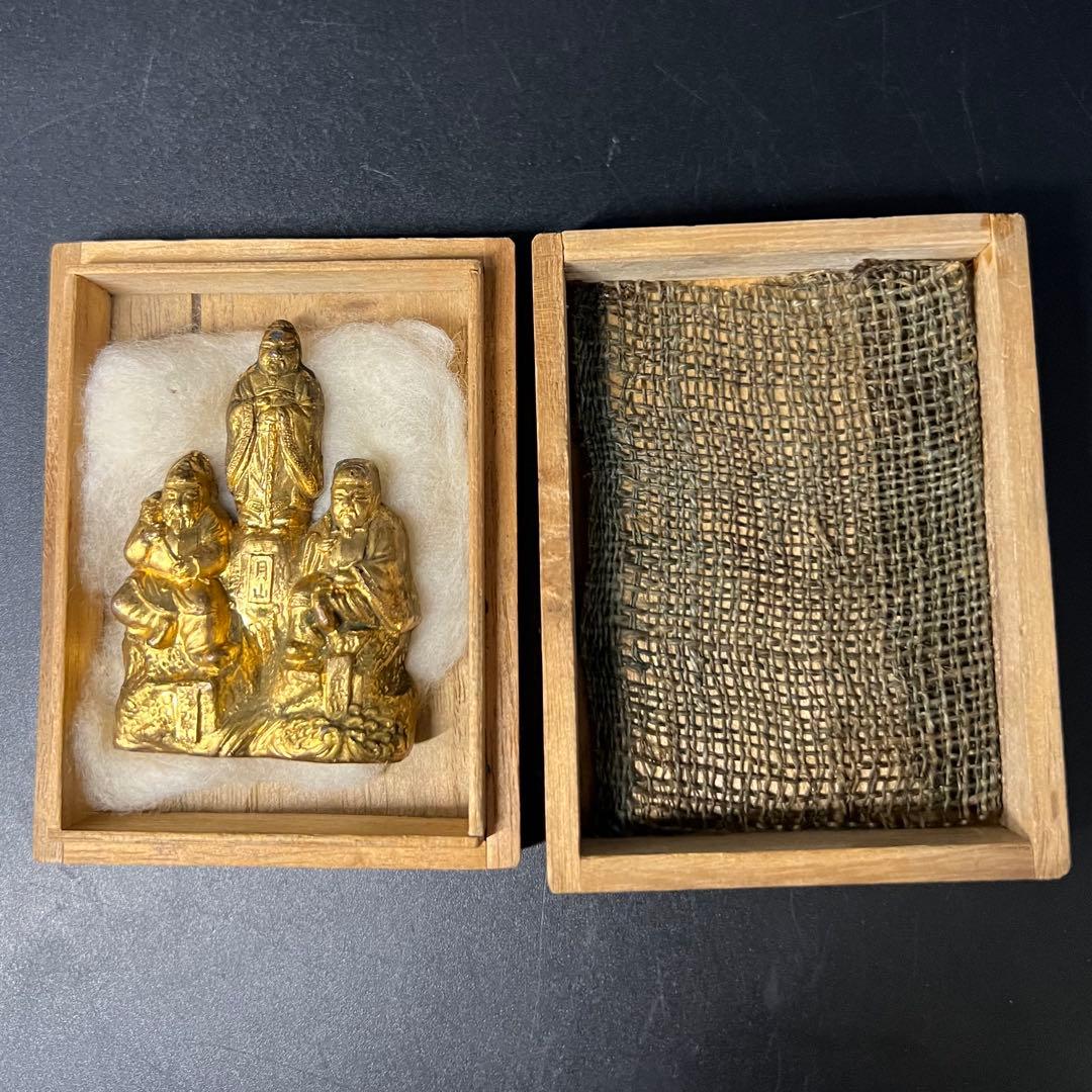 ◎古美術 庵々◎出羽三山 神像◎月山・湯殿山・羽黒山 刻銘◎真鍮鍍金◎山岳信仰