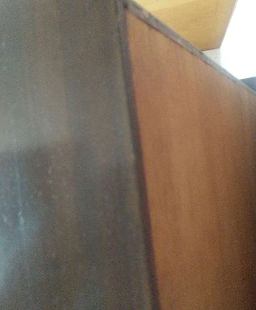 月末限定再値下げ！たのめる便【古道具】木製ガラスキャビネット 飾り棚 中型