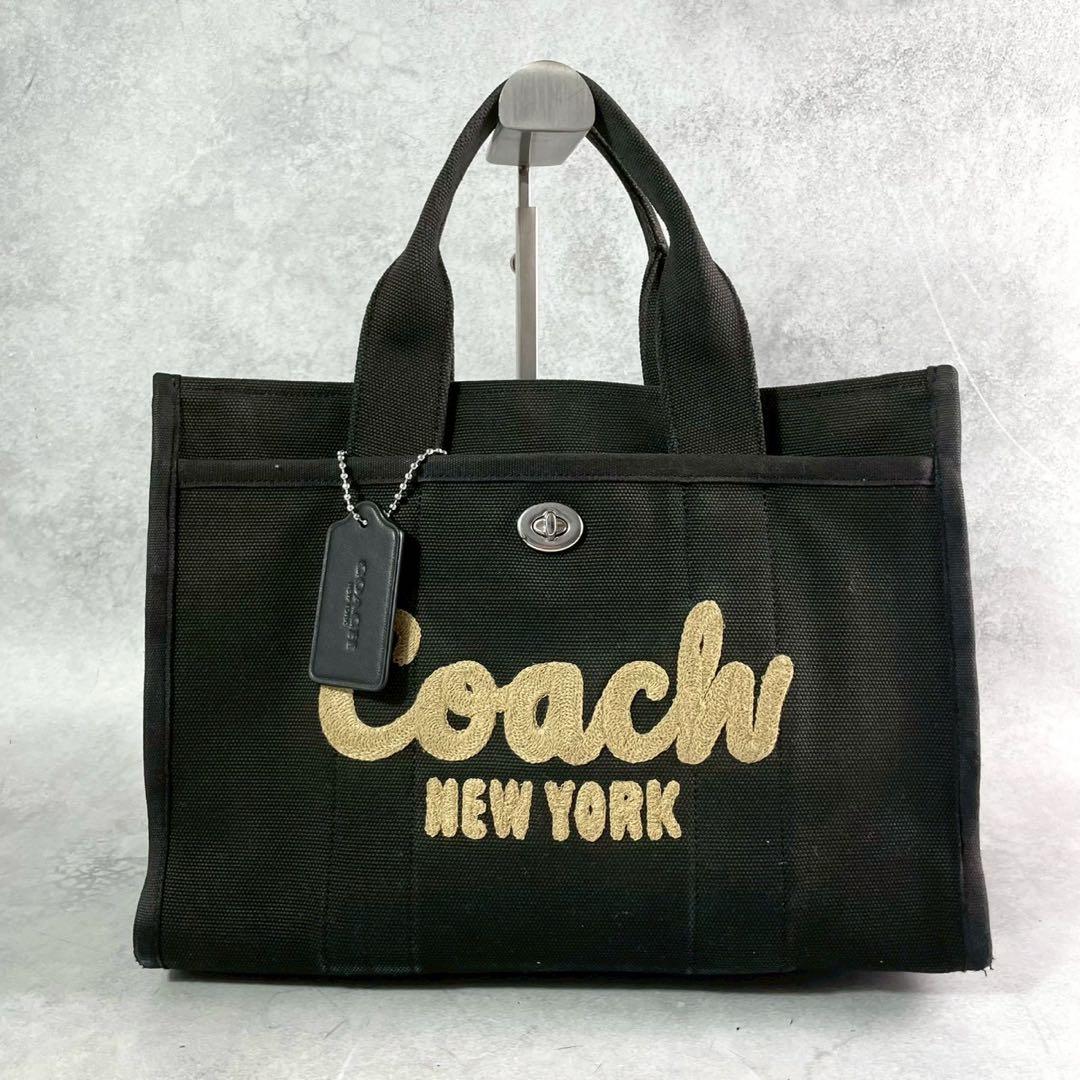 ✨美品✨コーチ　カーゴ　トート　2way クロスボディ　キャンバス　ブラック