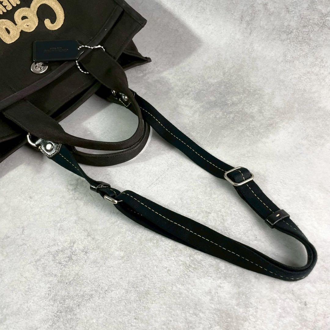 ✨美品✨コーチ　カーゴ　トート　2way クロスボディ　キャンバス　ブラック