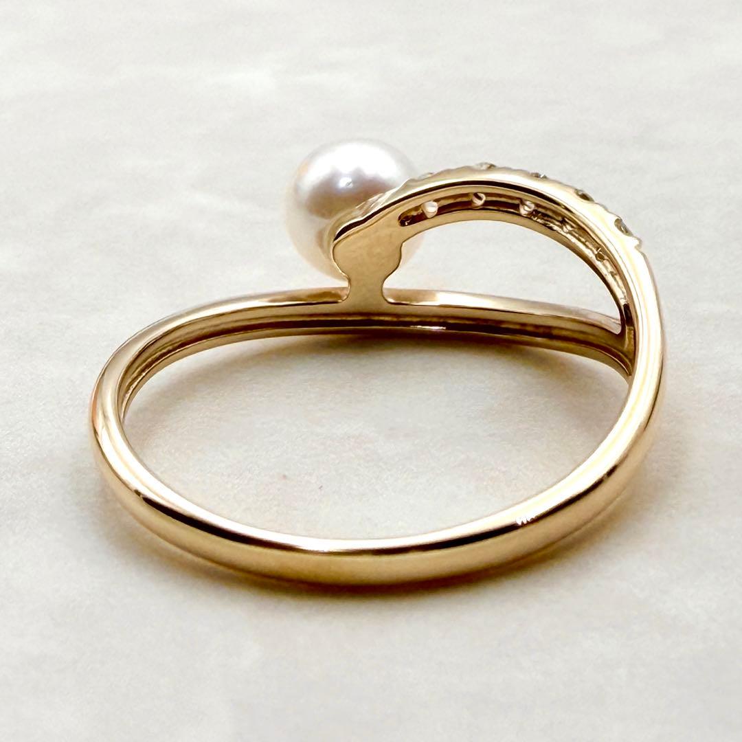 未使用品　ジュエリーツツミ　K10 リング　イエローゴールド　パール　あこや