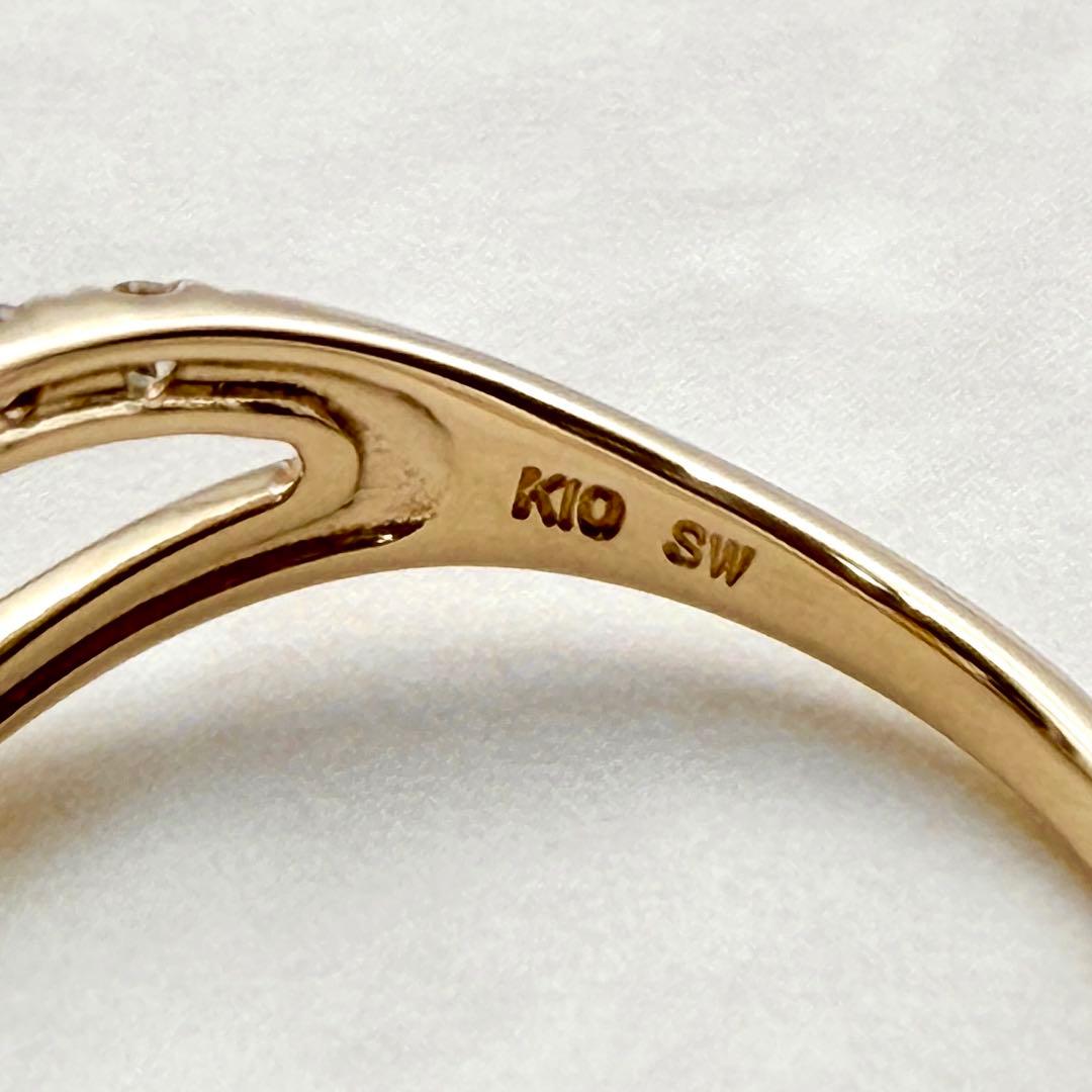 未使用品　ジュエリーツツミ　K10 リング　イエローゴールド　パール　あこや