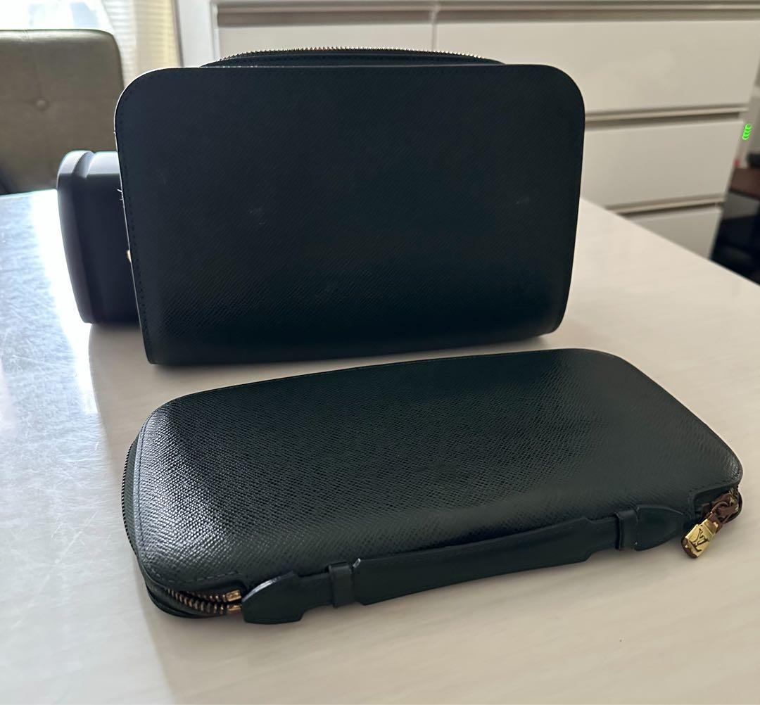 Louis Vuitton ダークグリーン レザー 長財布