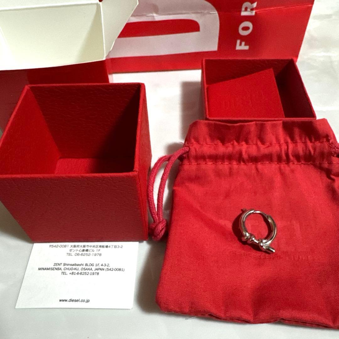 diesel シルバー フープピアス(片耳用) 新品正規品