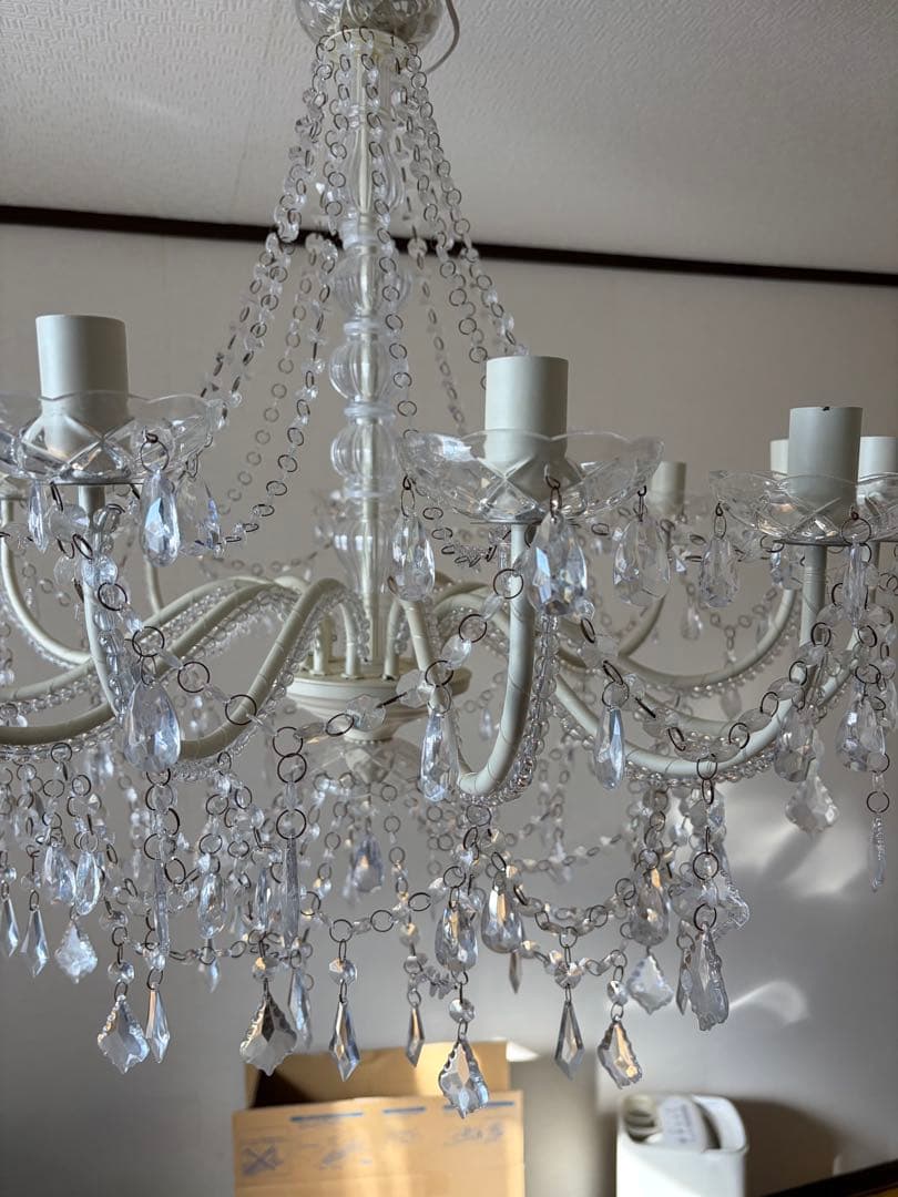 【美品】シャンデリア　Opera オペラ　クリーム【LED電球対応12灯】