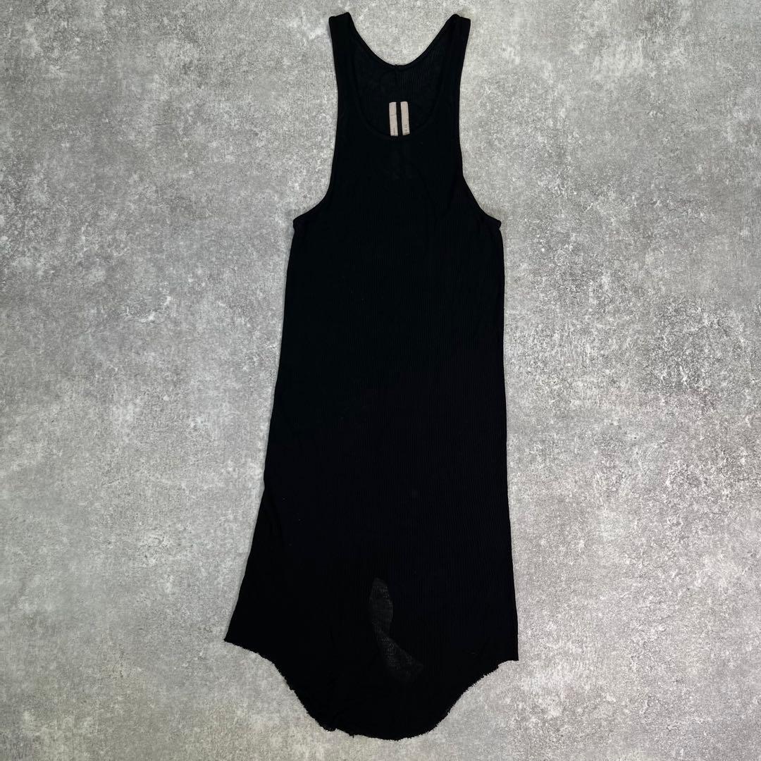 22ss Rick Owens リブタンクトップ　黒【S】レーヨン　シルク