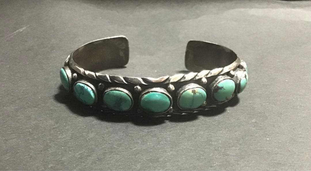 豪華ターコイズ11連&シルバー925バングル　ネイティブ