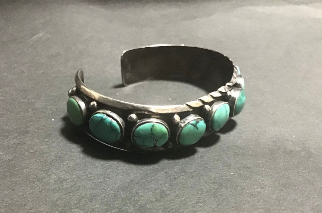 豪華ターコイズ11連&シルバー925バングル　ネイティブ