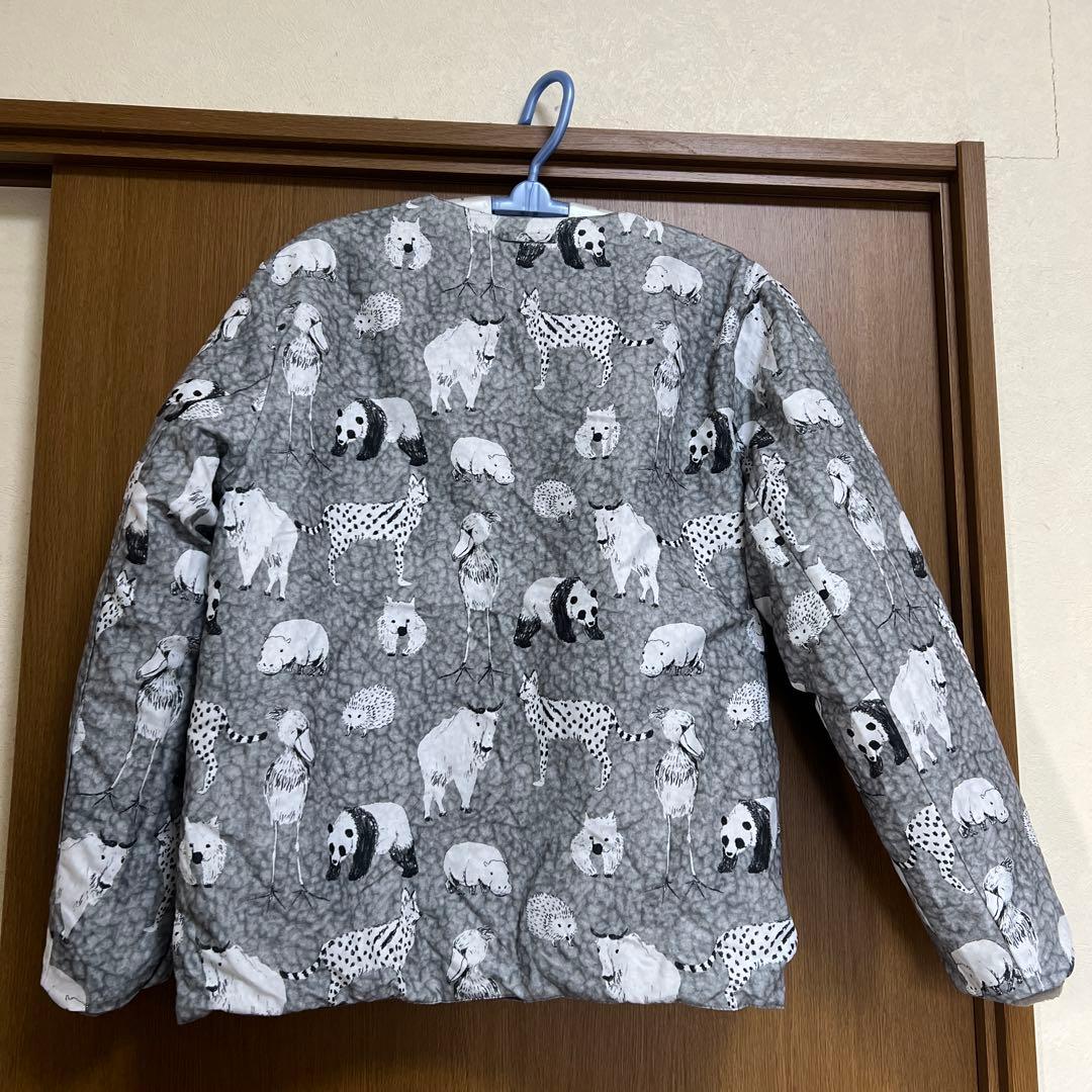 TAIONリバーシブル ダウンコート グレー 動物 パンダ グラニフコラボ