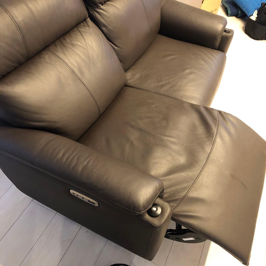 【直接引取可能】ヤマダ 電動リクライニングソファ 2人掛け ダークブラウン