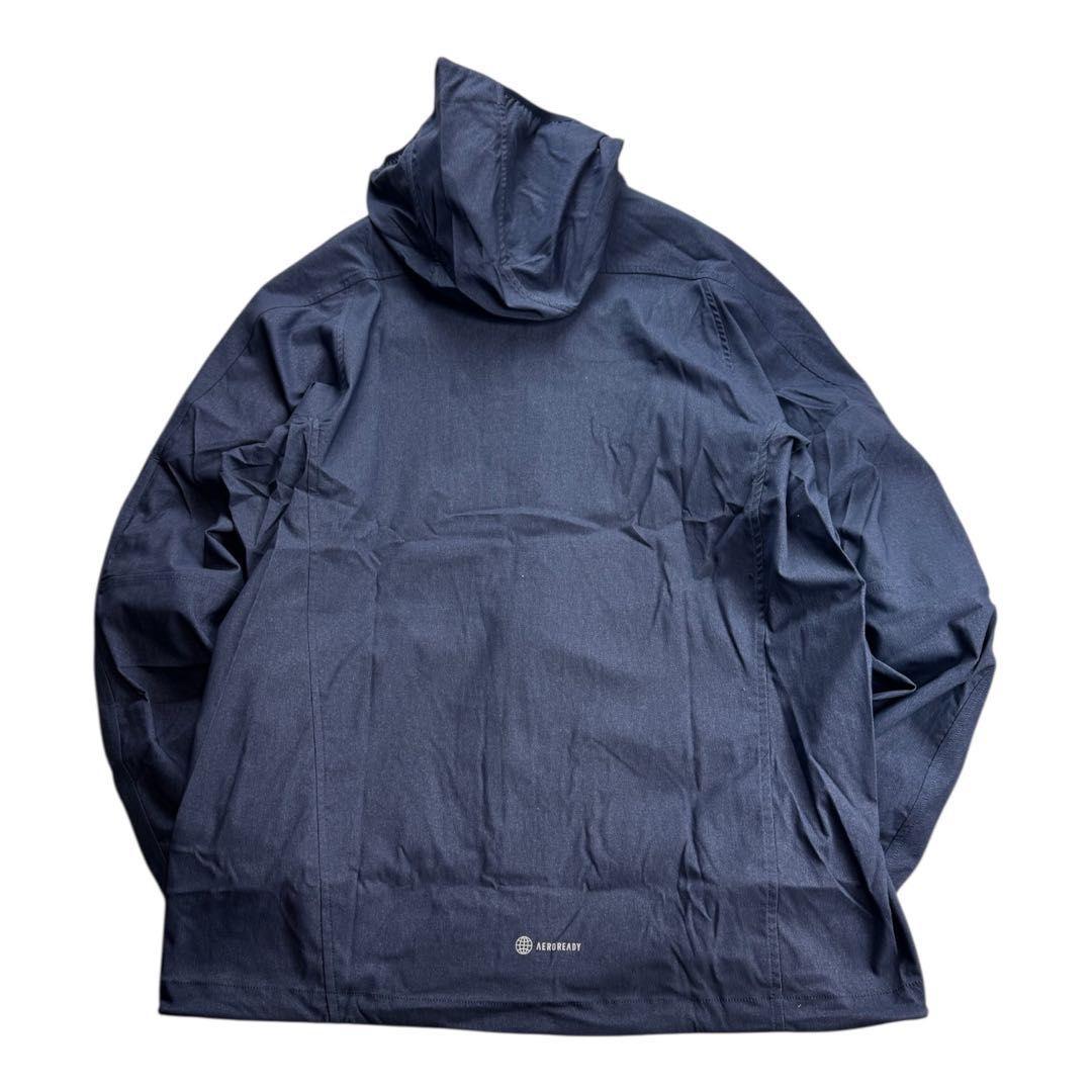 E2新品 2XL アディダス adidas デニム風ウーブンセットアップ 上下紺