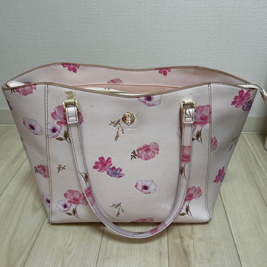 ミッシュマッシュ 花柄バッグ ピンク系