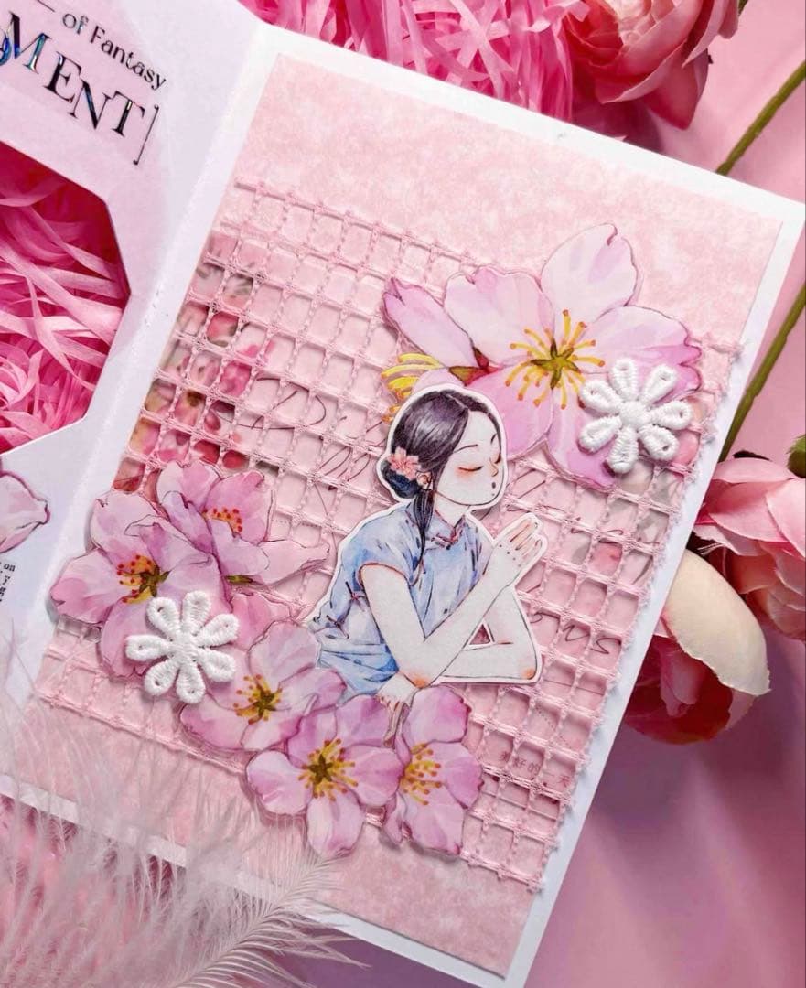 PET 初见 ダイカット加工 5.5cm×5m 海外マスキングテープ　桜