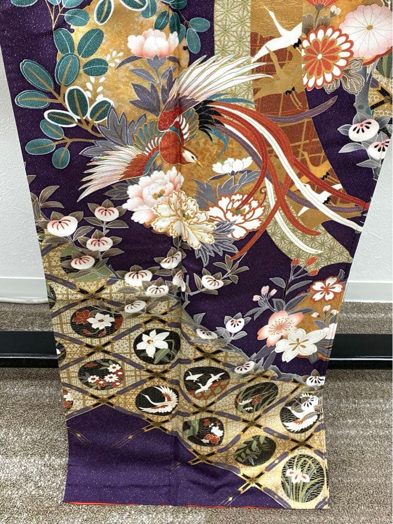 作家振袖 豪華 銀通し 金駒 金彩 紋意匠 牡丹 身丈163cm