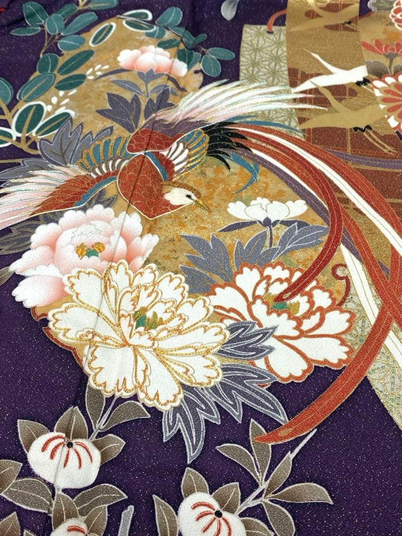 作家振袖 豪華 銀通し 金駒 金彩 紋意匠 牡丹 身丈163cm