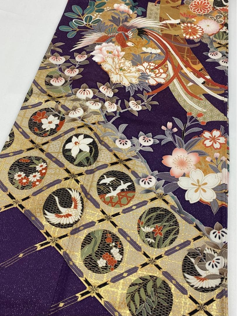 作家振袖 豪華 銀通し 金駒 金彩 紋意匠 牡丹 身丈163cm