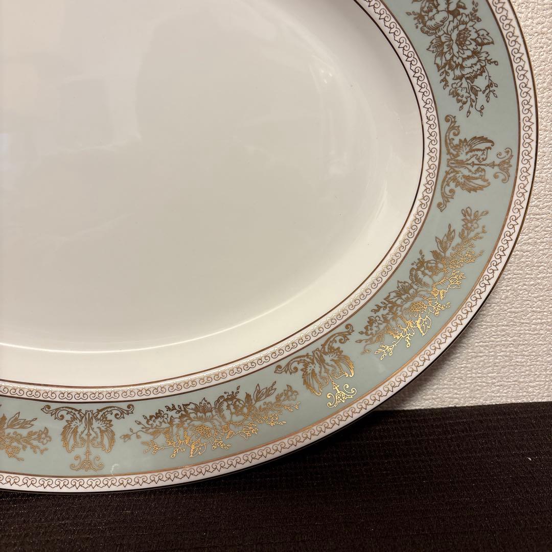 ウェッジウッド　コロンビア　セージグリーン　オーバルプレート　ディナープレート