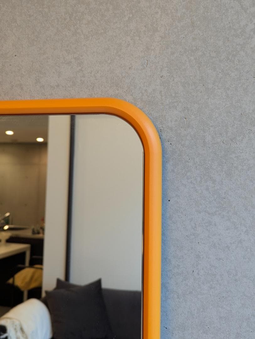 全身 ミラー オレンジ フレーム 自立式 フロア 鏡