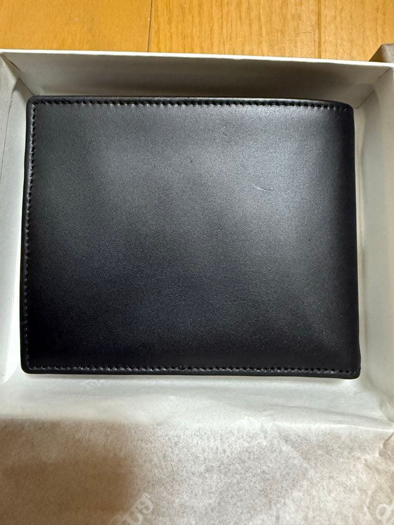 Ermenegildo Zegna ゼニア　二つ折財布　レザー　ブラック