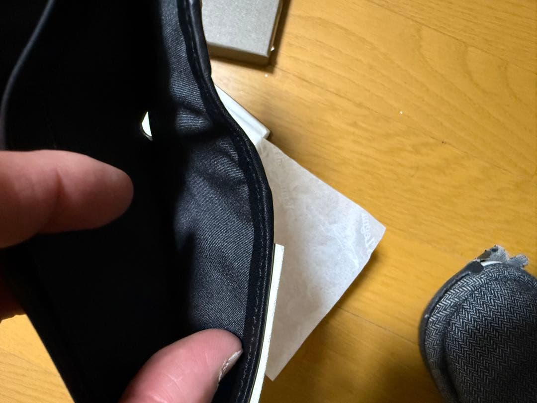 Ermenegildo Zegna ゼニア　二つ折財布　レザー　ブラック
