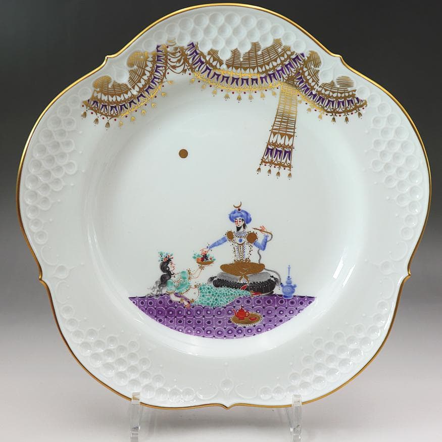 マイセン 千夜一夜物語 アラビアンナイト 飾り皿 「美女に果物篭を渡すサルタン」