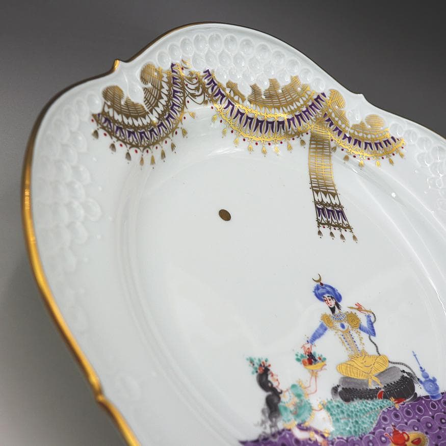 マイセン 千夜一夜物語 アラビアンナイト 飾り皿 「美女に果物篭を渡すサルタン」